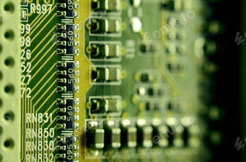 Preview: Close up of colored micro circuit board
