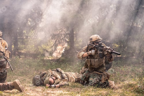 Preview: Soldier shooting on battlefield