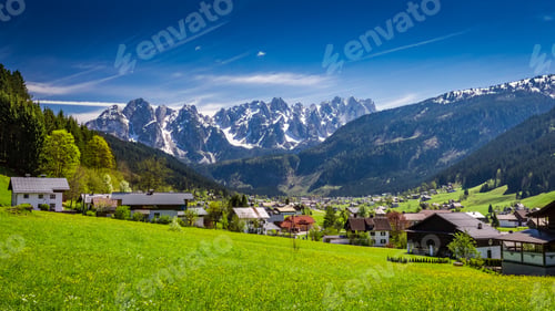 Preview: Small village Gosau in Austrian Alps at spring, Europe