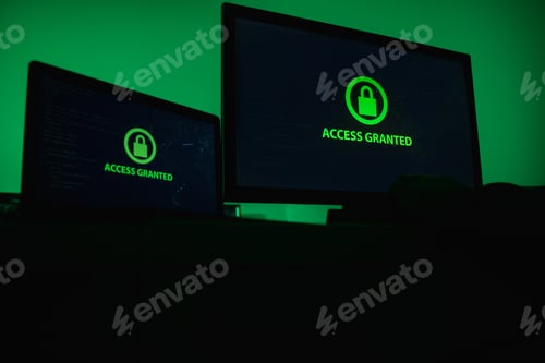 Preview: Crop hands gaining access to database