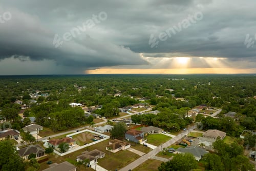 Preview: Landscape of dark ominous clouds forming on stormy sky before heavy thunderstorm