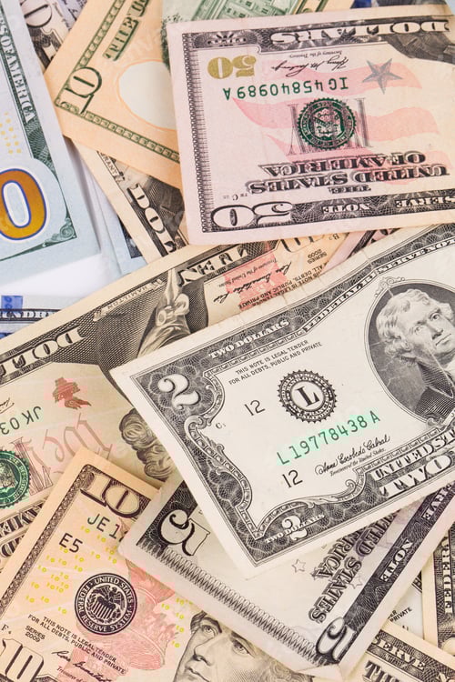 Preview: Closeup of Assorted Denominations of United States Currency