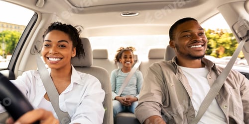 Preview: Family Having Car Ride, Woman Driving Enjoying Road Trip