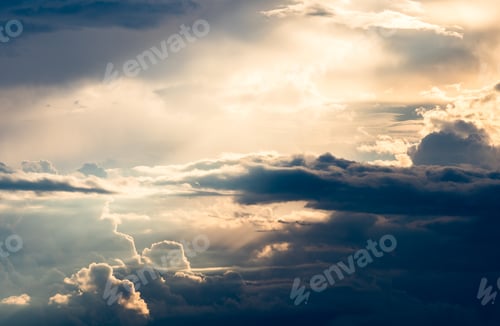 Preview: colorful dramatic sky with cloud at sunset.