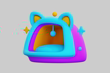 Preview: Cartoon pet cave with toy