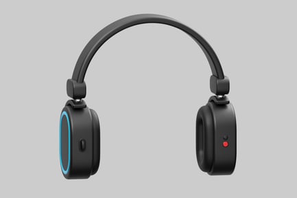 Preview: Modern matte black headphones with accents