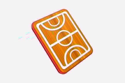 Preview: Basketball Court Line Marker 3D Illustration
