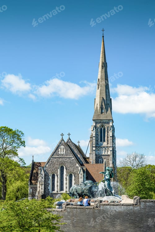Preview: St Alban church an Gefion fountain, Copenhagen
