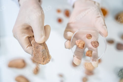 Preview: Geology science laboratory research sample test analysis of nature dirtied ground environment