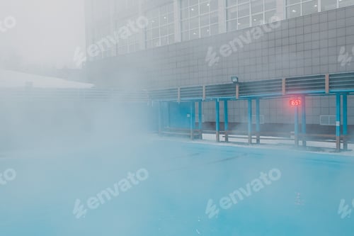 Preview: Winter open swimming pool outdoor steam