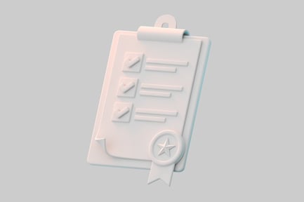 Preview: White checklist clipboard with ribbon