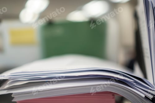 Preview: Stack of paper, Document, many jobs waiting to be done on the table, busy concept