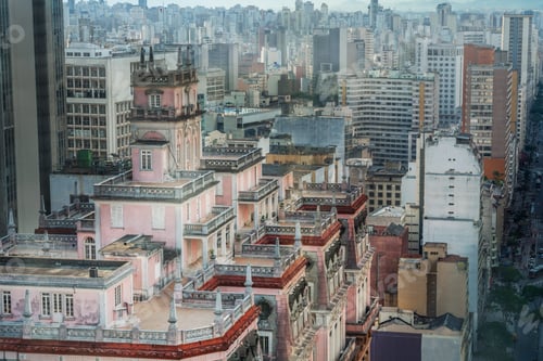 Preview: Aerial view of downtown Sao Paulo and Martinelli Building - Sao Paulo, Brazil