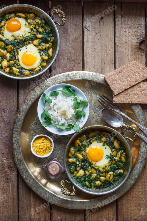 Preview: Baghali ghatogh - Iranian dish made with bean, dill, and Eggs.
