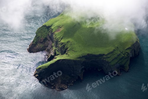 Preview: Aerial view of beautiful small island in Iceland