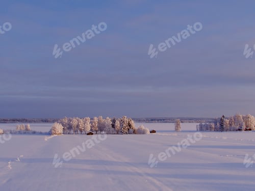 Preview: winter landscape in the North Lapland
