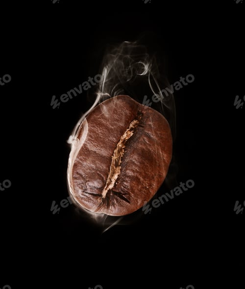 Preview: Flying coffee bean in smoke