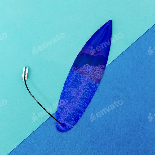Preview: Surfing time. Surfboard minimal art design