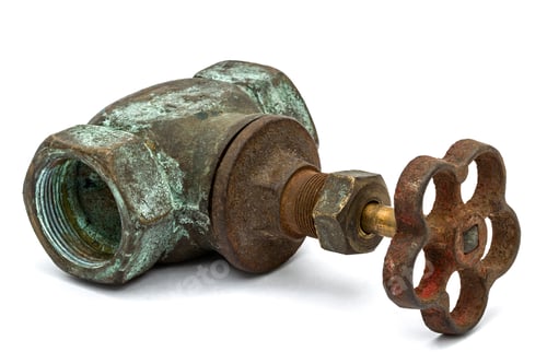 Preview: Old water valve, isolated on white background