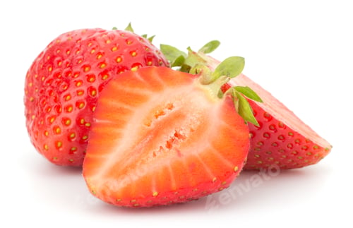 Vista previa: Strawberry isolated on white background closeup