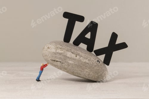 Preview: man collapses under the tax burden
