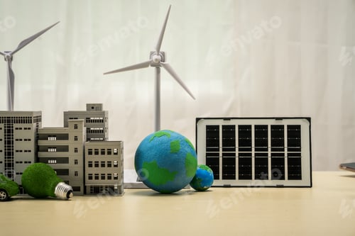 Preview: Renewable Energy Concept Featuring a Cityscape