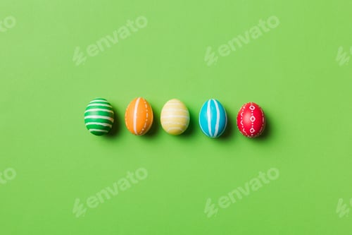 Preview: holiday preparation Multi colors Easter eggs on colored background