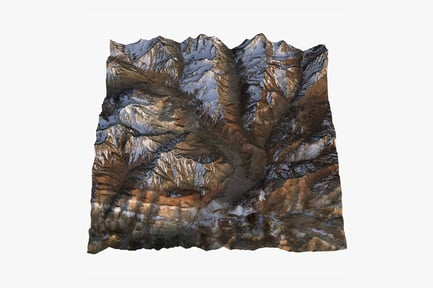 Visualização: Terreno detalhado da Cordilheira dos Andes