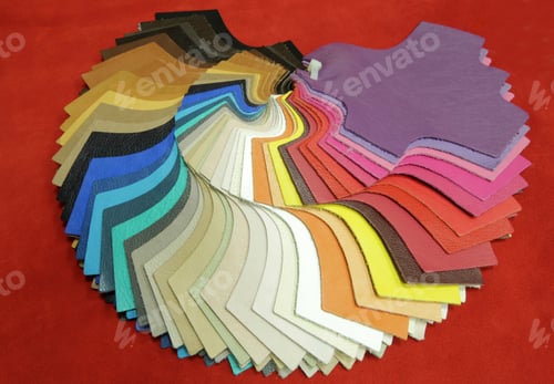 Preview: Shoe leather samples. Genuine leather.