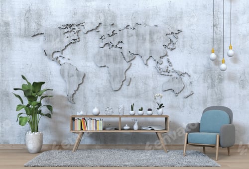 Preview: interior living room with armchair. 3D render