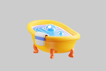 Preview: Cartoon bathtub with bubbles