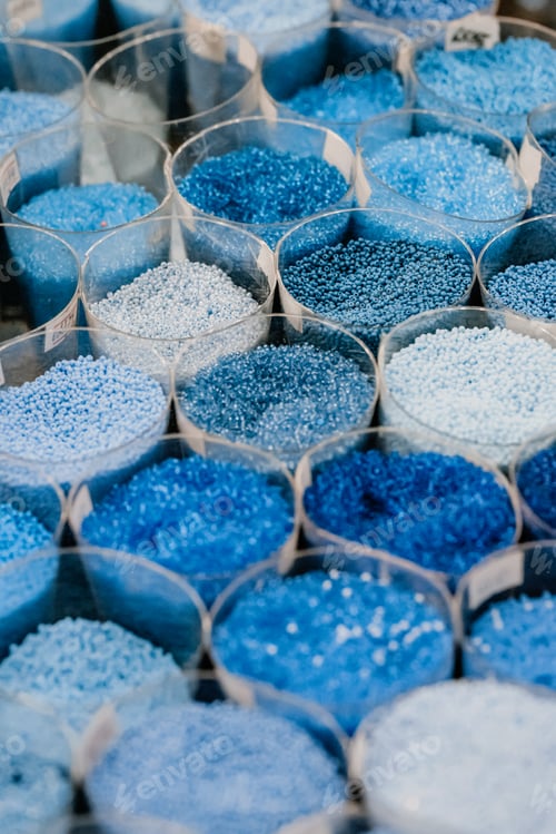 Preview: Colorful glass beads pattern. Beading. Variety of color beads in handmade shop