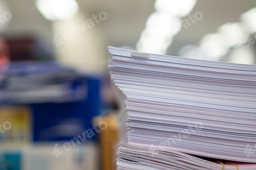 Preview: Stack of paper, Document, many jobs waiting to be done on the table, busy concept