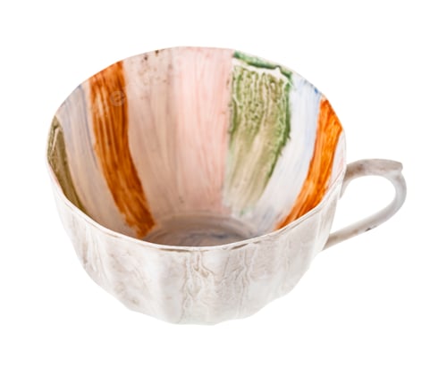 Preview: empty hand painted porcelain teacup isolated