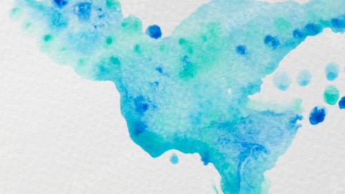 Preview: Abstract watercolor painting with teal and blue hues