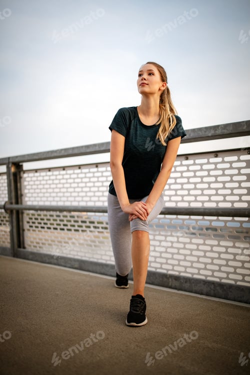 Preview: Portrait of woman taking break from running