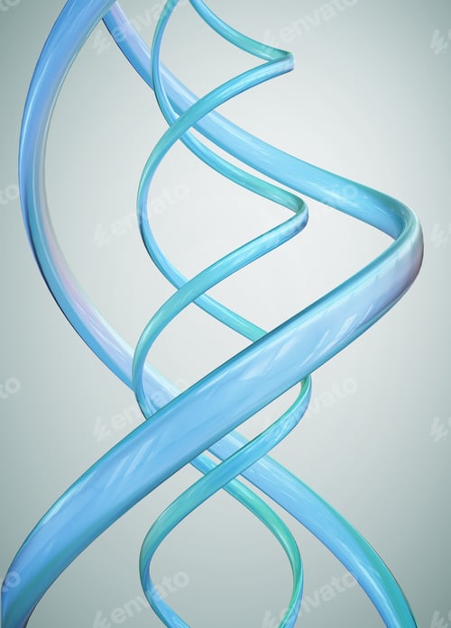 Preview: 3D rendering of a light blue helix shape on white background