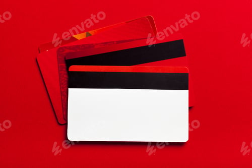 Preview: Various cards laid out on a red background for a clear visual display