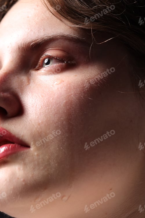 Preview: Closeup view of sad young woman crying