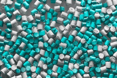 Preview: Close up picture of color masterbatch pellets, selective focus.