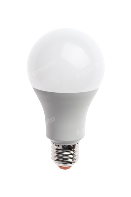 Preview: LED light bulb isolated on white background.