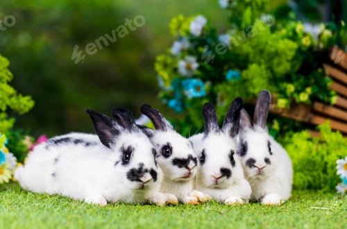 Preview: bunny Easter fluffy baby rabbit or new born rabbit. baby cute rabbit or new born adorable bunny. Eas