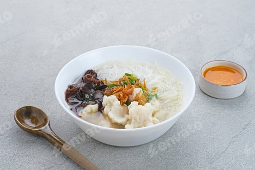 Preview: Tekwan, traditional food from Palembang, Indonesia.
