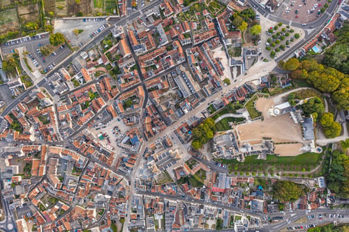 Preview: Aerial view of Saint-aignan-sur-cher, old castel and river the C