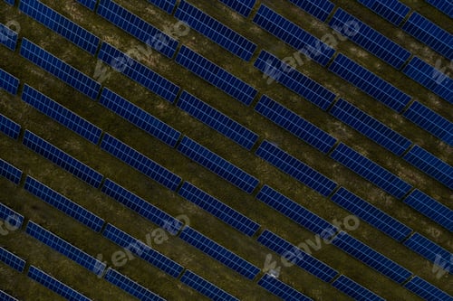 Preview: Aerial top view of a solar panels power plant
