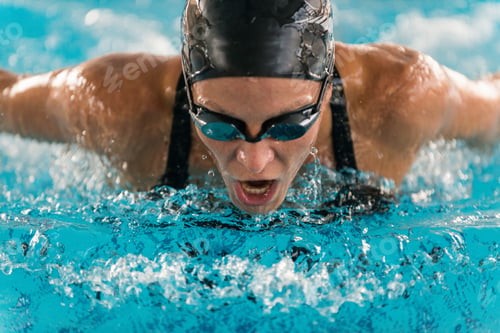 Preview: Professional swimmer, swimming race, indoor pool