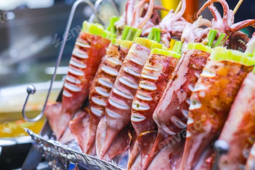 Preview: vietnamese grilled squid in ho thi ky street food, ho chi minh c
