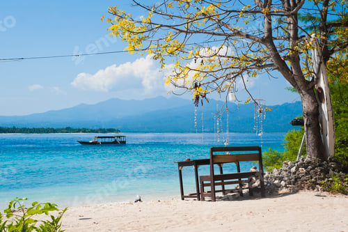 Preview: Beach Side Restaurant on Gili Meno in the Gili Isles, Indonesia, Asia