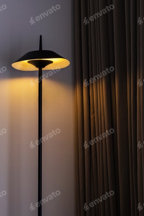Preview: Illumination floor lamp at nighttime.