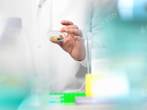 Preview: Clinical Trial, doctor preparing medicine for a medical trial
